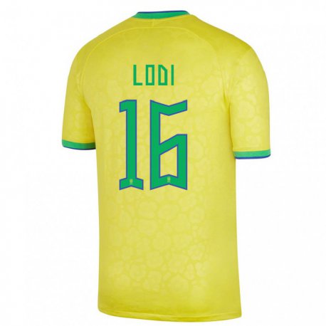 Kandiny Niño Camiseta Brasil Renan Lodi #16 Amarillo 1ª Equipación 22-24 La Camisa Chile
