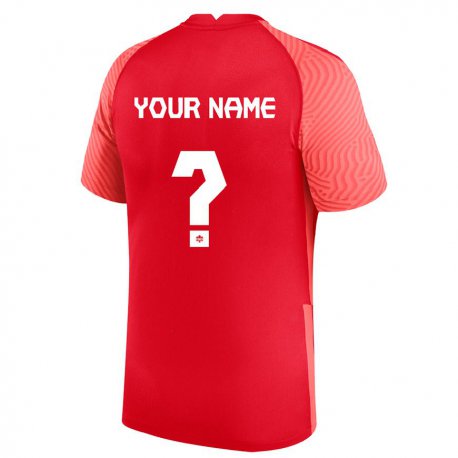 Kandiny Niño Camiseta Canadá Su Nombre #0 Rojo 1ª Equipación 22-24 La Camisa Chile