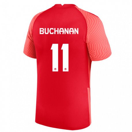 Kandiny Niño Camiseta Canadá Tajon Buchanan #11 Rojo 1ª Equipación 22-24 La Camisa Chile