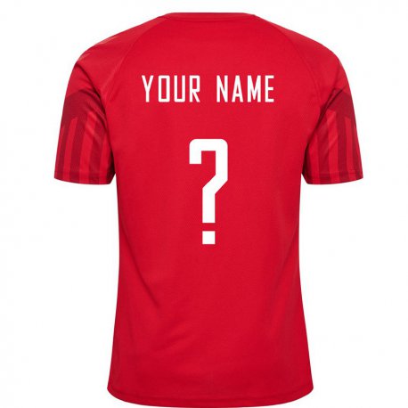 Kandiny Niño Camiseta Dinamarca Su Nombre #0 Rojo 1ª Equipación 22-24 La Camisa Chile