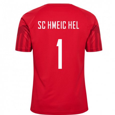 Kandiny Niño Camiseta Dinamarca Kasper Schmeichel #1 Rojo 1ª Equipación 22-24 La Camisa Chile