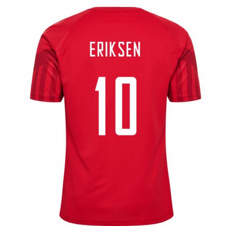 Kandiny Niño Camiseta Dinamarca Christian Eriksen #10 Rojo 1ª Equipación 22-24 La Camisa Chile