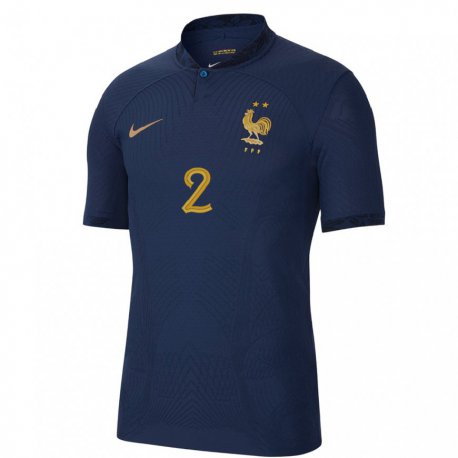 Kandiny Niño Camiseta Francia Benjamin Pavard #2 Azul Marino 1ª Equipación 22-24 La Camisa Chile