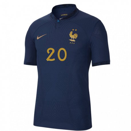 Kandiny Niño Camiseta Francia Randal Kolo Muani #20 Azul Marino 1ª Equipación 22-24 La Camisa Chile