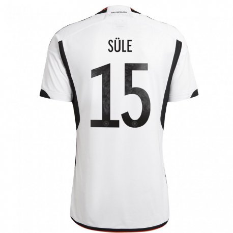 Kandiny Niño Camiseta Alemania Niklas Sule #15 Blanco Negro 1ª Equipación 22-24 La Camisa Chile