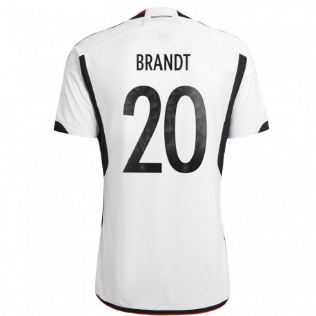 Kandiny Niño Camiseta Alemania Julian Brandt #20 Blanco Negro 1ª Equipación 22-24 La Camisa Chile