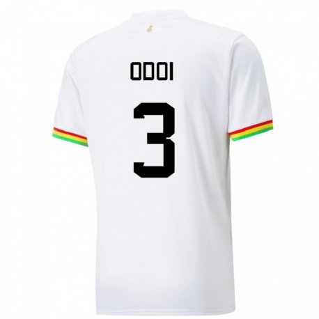 Kandiny Niño Camiseta Ghana Denis Odoi #3 Blanco 1ª Equipación 22-24 La Camisa Chile