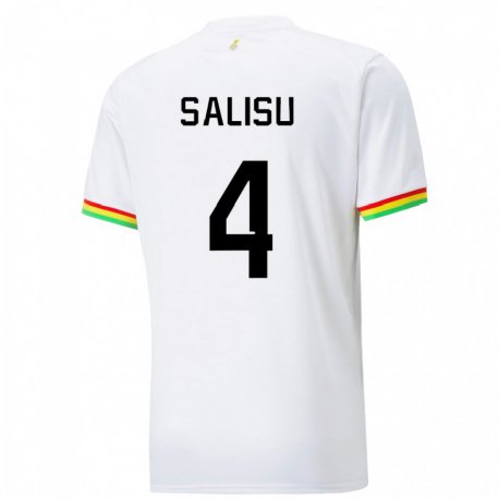 Kandiny Niño Camiseta Ghana Mohammed Salisu #4 Blanco 1ª Equipación 22-24 La Camisa Chile