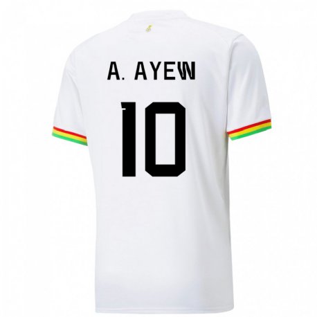 Kandiny Niño Camiseta Ghana Andre Ayew #10 Blanco 1ª Equipación 22-24 La Camisa Chile