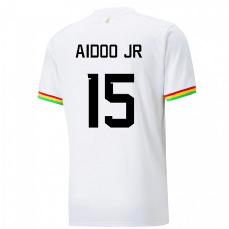 Kandiny Niño Camiseta Ghana Joseph Aidoo #15 Blanco 1ª Equipación 22-24 La Camisa Chile
