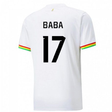 Kandiny Niño Camiseta Ghana Abdul-rahman Baba #17 Blanco 1ª Equipación 22-24 La Camisa Chile