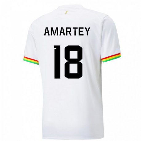 Kandiny Niño Camiseta Ghana Daniel Amartey #18 Blanco 1ª Equipación 22-24 La Camisa Chile
