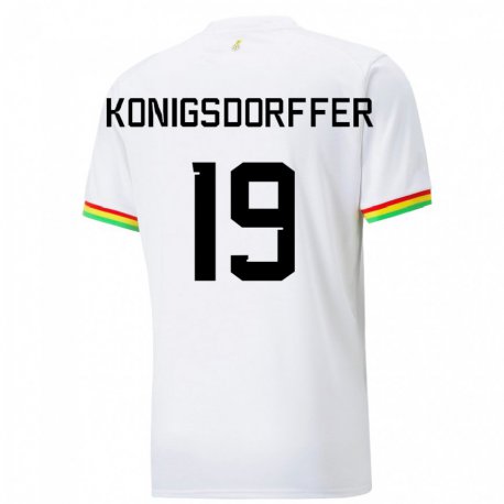 Kandiny Niño Camiseta Ghana Ransford-yeboah Konigsdorffer #19 Blanco 1ª Equipación 22-24 La Camisa Chile