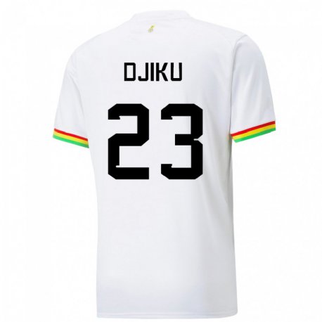 Kandiny Niño Camiseta Ghana Alexander Djiku #23 Blanco 1ª Equipación 22-24 La Camisa Chile