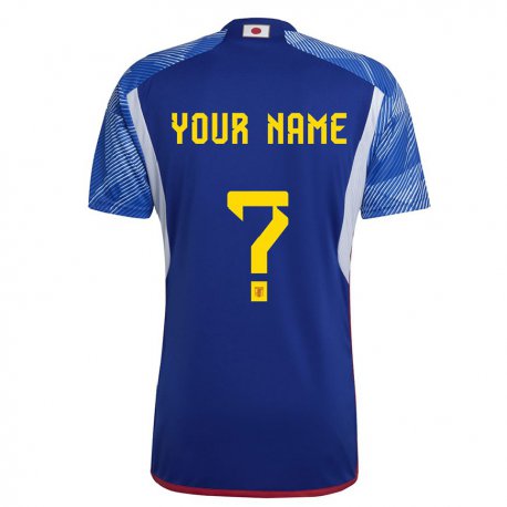 Kandiny Niño Camiseta Japón Su Nombre #0 Azul Real 1ª Equipación 22-24 La Camisa Chile