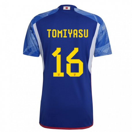 Kandiny Niño Camiseta Japón Takehiro Tomiyasu #16 Azul Real 1ª Equipación 22-24 La Camisa Chile