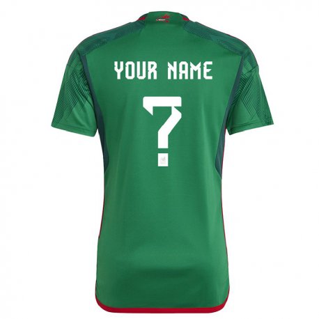 Kandiny Niño Camiseta México Su Nombre #0 Verde 1ª Equipación 22-24 La Camisa Chile