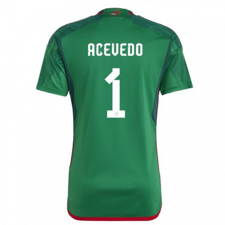 Kandiny Niño Camiseta México Carlos Acevedo #1 Verde 1ª Equipación 22-24 La Camisa Chile