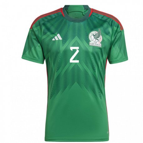 Kandiny Niño Camiseta México Kevin Alvarez #2 Verde 1ª Equipación 22-24 La Camisa Chile