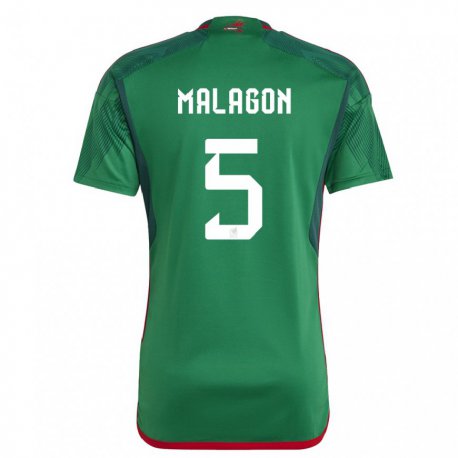 Kandiny Niño Camiseta México Luis Malagon #5 Verde 1ª Equipación 22-24 La Camisa Chile