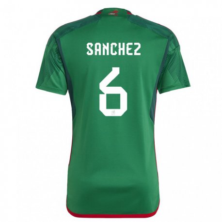 Kandiny Niño Camiseta México Erick Sanchez #6 Verde 1ª Equipación 22-24 La Camisa Chile