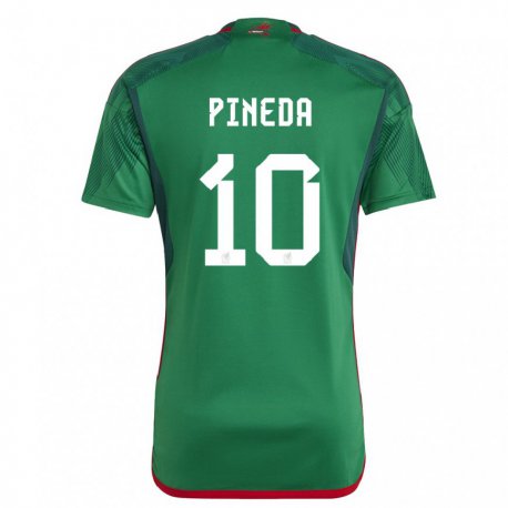Kandiny Niño Camiseta México Orbelin Pineda #10 Verde 1ª Equipación 22-24 La Camisa Chile