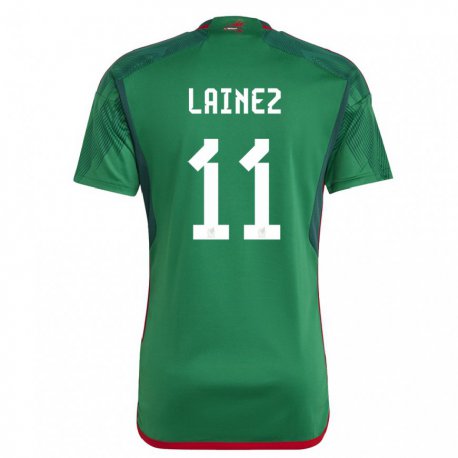 Kandiny Niño Camiseta México Diego Lainez #11 Verde 1ª Equipación 22-24 La Camisa Chile