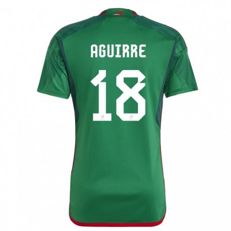 Kandiny Niño Camiseta México Eduardo Aguirre #18 Verde 1ª Equipación 22-24 La Camisa Chile