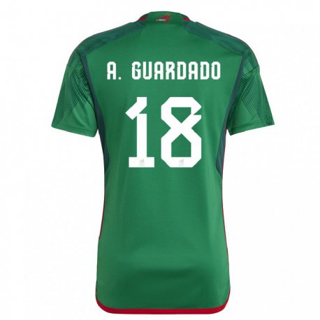 Kandiny Niño Camiseta México Andres Guardado #18 Verde 1ª Equipación 22-24 La Camisa Chile