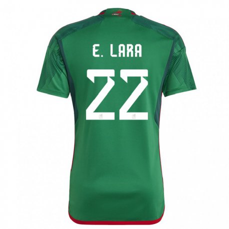 Kandiny Niño Camiseta México Emilio Lara #22 Verde 1ª Equipación 22-24 La Camisa Chile