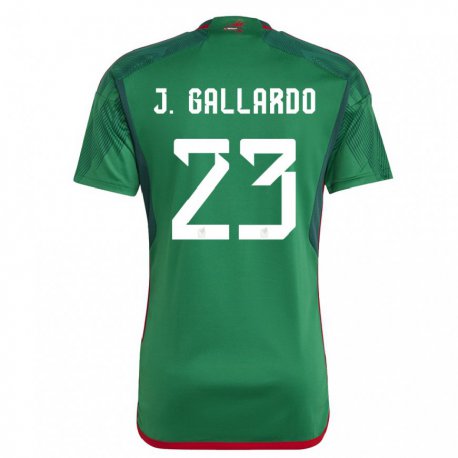 Kandiny Niño Camiseta México Jesus Gallardo #23 Verde 1ª Equipación 22-24 La Camisa Chile