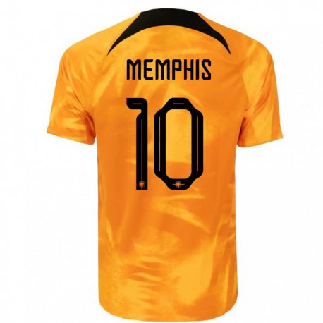 Kandiny Niño Camiseta Países Bajos Memphis Depay #10 Naranja Láser 1ª Equipación 22-24 La Camisa Chile