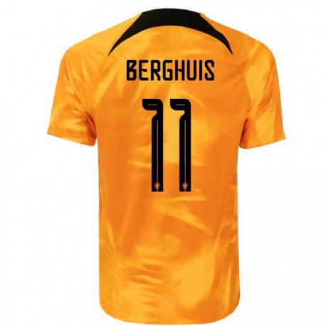 Kandiny Niño Camiseta Países Bajos Steven Berghuis #11 Naranja Láser 1ª Equipación 22-24 La Camisa Chile