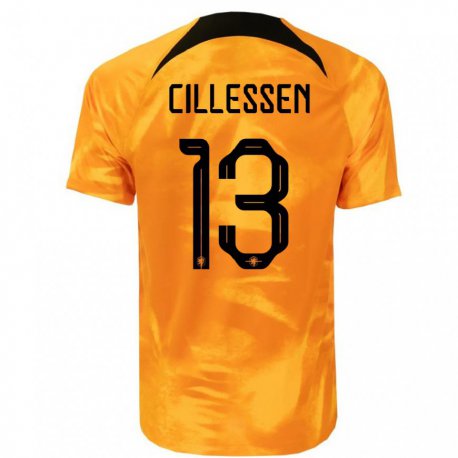 Kandiny Niño Camiseta Países Bajos Jasper Cillessen #13 Naranja Láser 1ª Equipación 22-24 La Camisa Chile