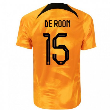 Kandiny Niño Camiseta Países Bajos Marten De Roon #15 Naranja Láser 1ª Equipación 22-24 La Camisa Chile