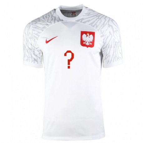 Kandiny Niño Camiseta Polonia Su Nombre #0 Blanco 1ª Equipación 22-24 La Camisa Chile