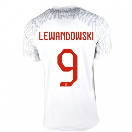 Kandiny Niño Camiseta Polonia Robert Lewandowski #9 Blanco 1ª Equipación 22-24 La Camisa Chile