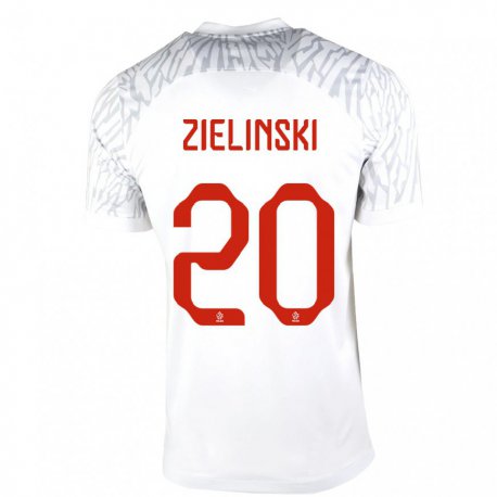Kandiny Niño Camiseta Polonia Piotr Zielinski #20 Blanco 1ª Equipación 22-24 La Camisa Chile