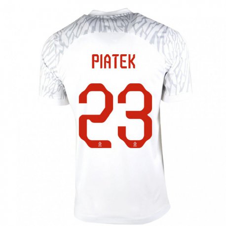Kandiny Niño Camiseta Polonia Krzysztof Piatek #23 Blanco 1ª Equipación 22-24 La Camisa Chile