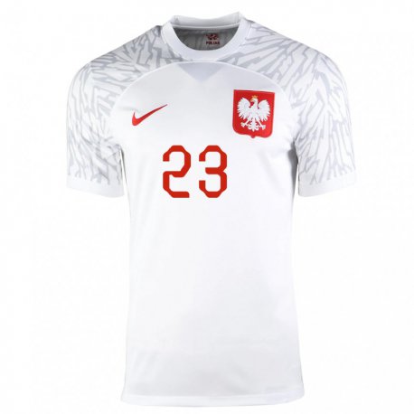 Kandiny Niño Camiseta Polonia Krzysztof Piatek #23 Blanco 1ª Equipación 22-24 La Camisa Chile