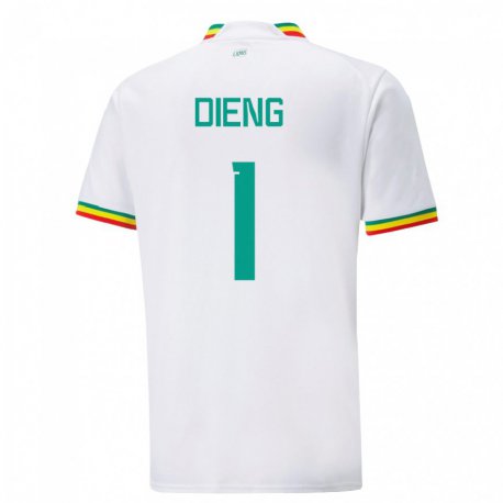 Kandiny Niño Camiseta Senegal Timothy Dieng #1 Blanco 1ª Equipación 22-24 La Camisa Chile