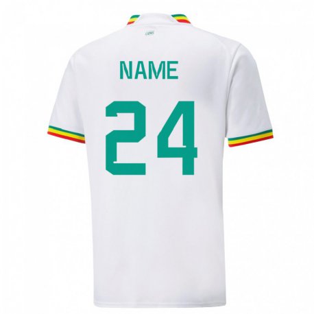 Kandiny Niño Camiseta Senegal Moustapha Name #24 Blanco 1ª Equipación 22-24 La Camisa Chile