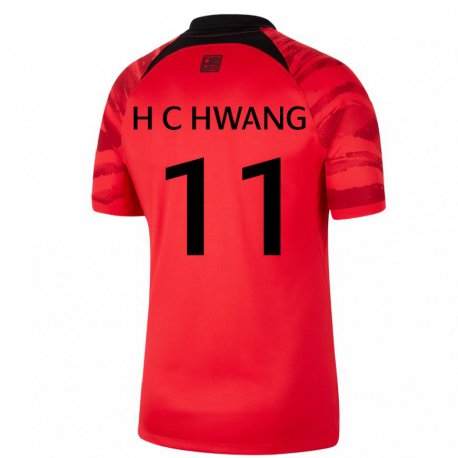 Kandiny Niño Camiseta Corea Del Sur Hee-chan Hwang #11 Rojo Volver 1ª Equipación 22-24 La Camisa Chile