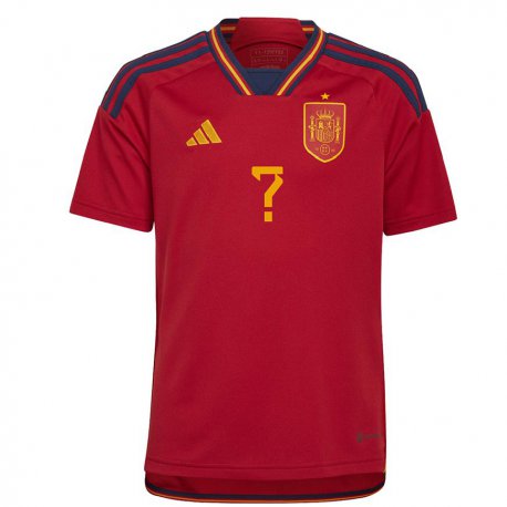 Kandiny Niño Camiseta España Su Nombre #0 Rojo 1ª Equipación 22-24 La Camisa Chile