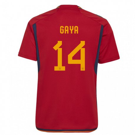 Kandiny Niño Camiseta España Jose Gaya #14 Rojo 1ª Equipación 22-24 La Camisa Chile