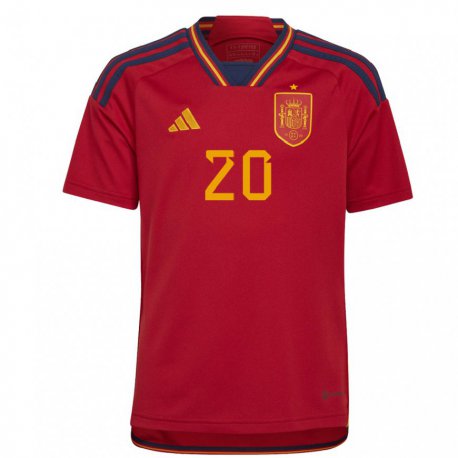 Kandiny Niño Camiseta España Daniel Carvajal #20 Rojo 1ª Equipación 22-24 La Camisa Chile