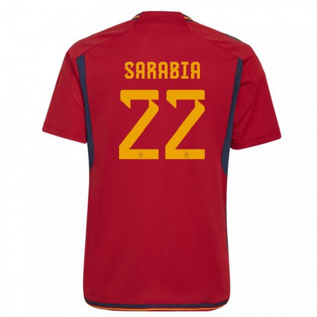 Kandiny Niño Camiseta España Pablo Sarabia #22 Rojo 1ª Equipación 22-24 La Camisa Chile