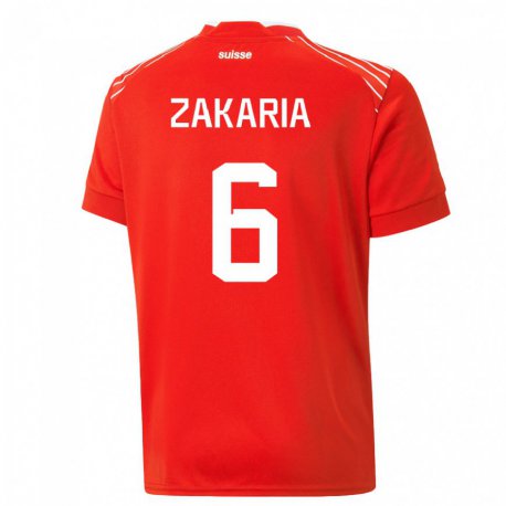 Kandiny Niño Camiseta Suiza Denis Zakaria #6 Rojo 1ª Equipación 22-24 La Camisa Chile