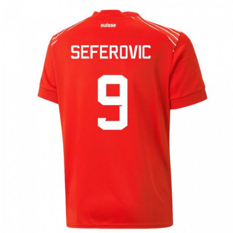 Kandiny Niño Camiseta Suiza Haris Seferovic #9 Rojo 1ª Equipación 22-24 La Camisa Chile