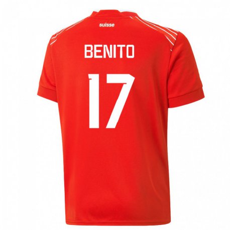 Kandiny Niño Camiseta Suiza Loris Benito #17 Rojo 1ª Equipación 22-24 La Camisa Chile